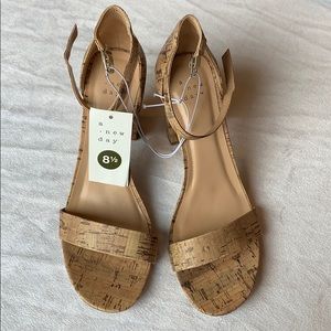 Women's Ema High Block Heel Pumps Cork - A New Day